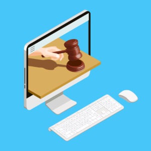 Auction Online Computer Concept