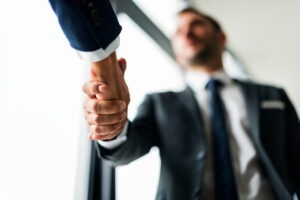 Handshake business men concept