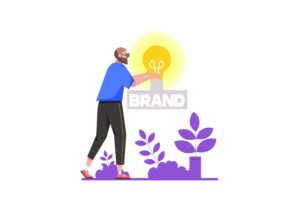 Branding for business concept in flat design.