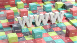 Www 3d with colorful cubes domain extensions
